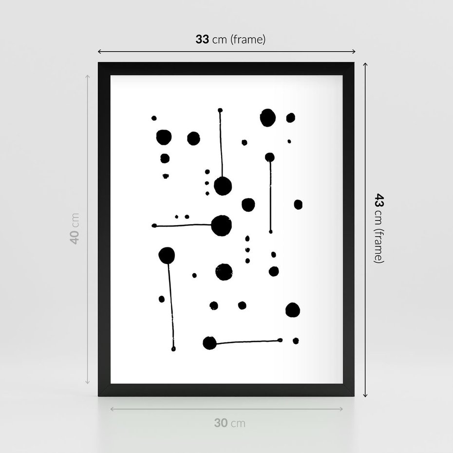 Plakat w ramie 30x40 - Złudne Odbicia - abstrakcja, minimalizm - rama czarna