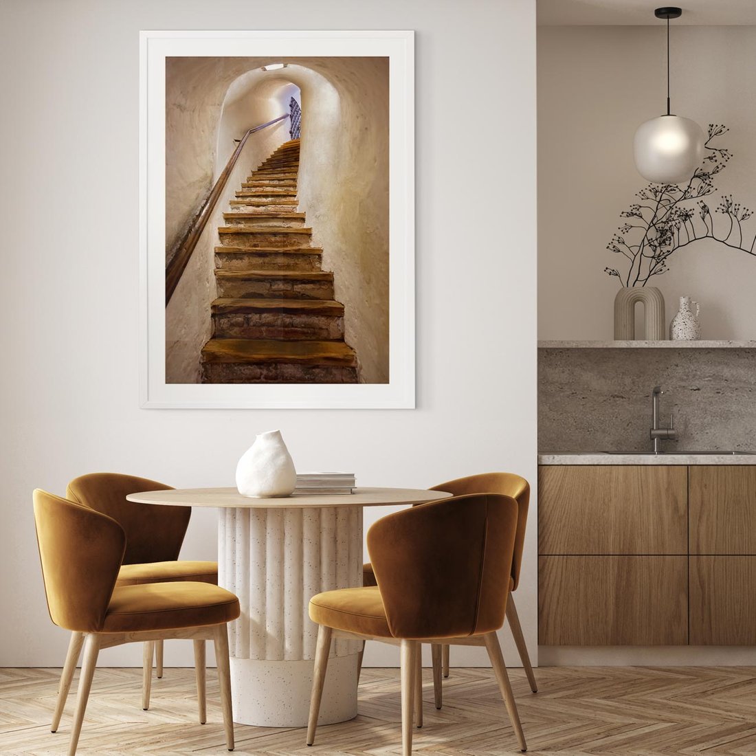 Plakat bez ramy 40x50 - Schody Wymiarów - schody, tunel