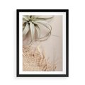 Plakat w ramie 50x70 - Aloes w Stylu Boho - kompozycja, wiklina - rama czarna