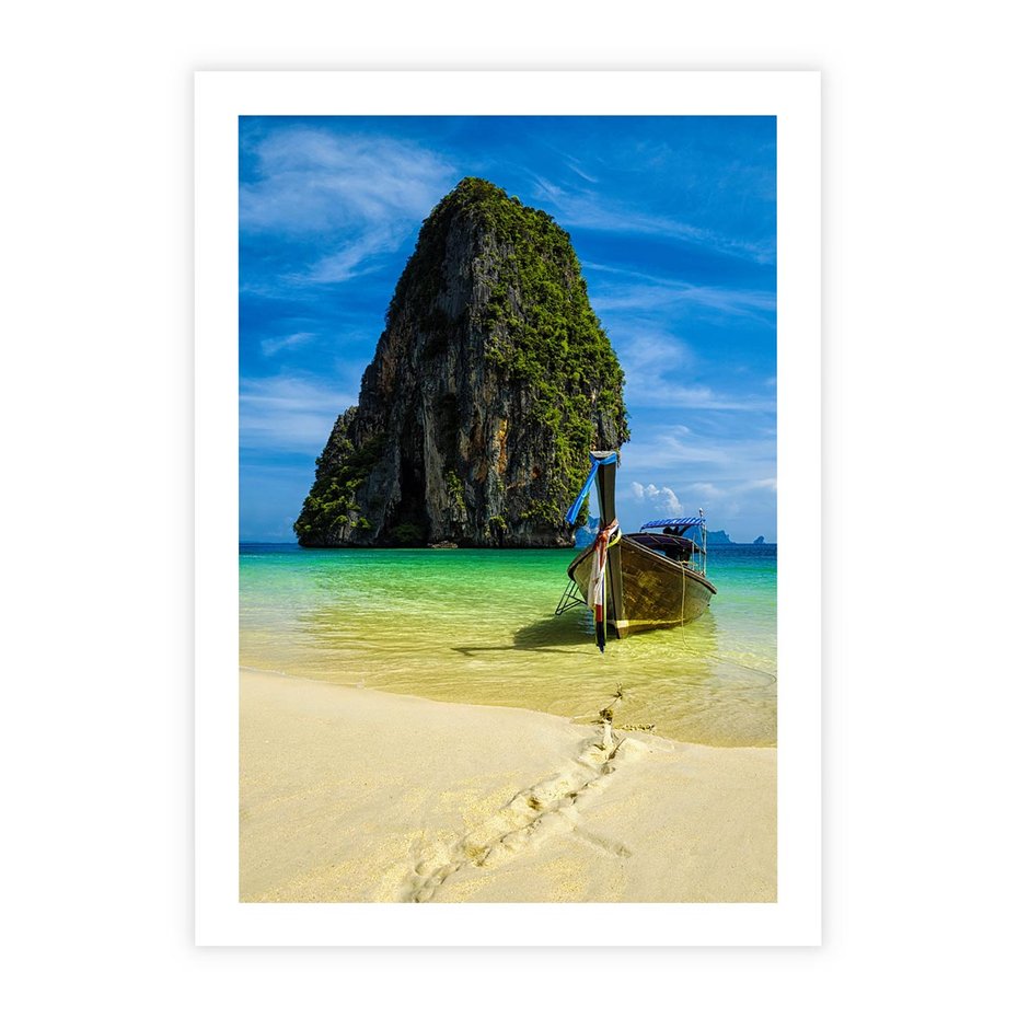 Plakat bez ramy 40x50 - Łódź nad Morzem - łodź, morze