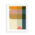 Plakat w ramie 50x70 - Geometryczna Grafika na Plakacie - geometryczna nowoczesna grafika, minimalizm - rama biała