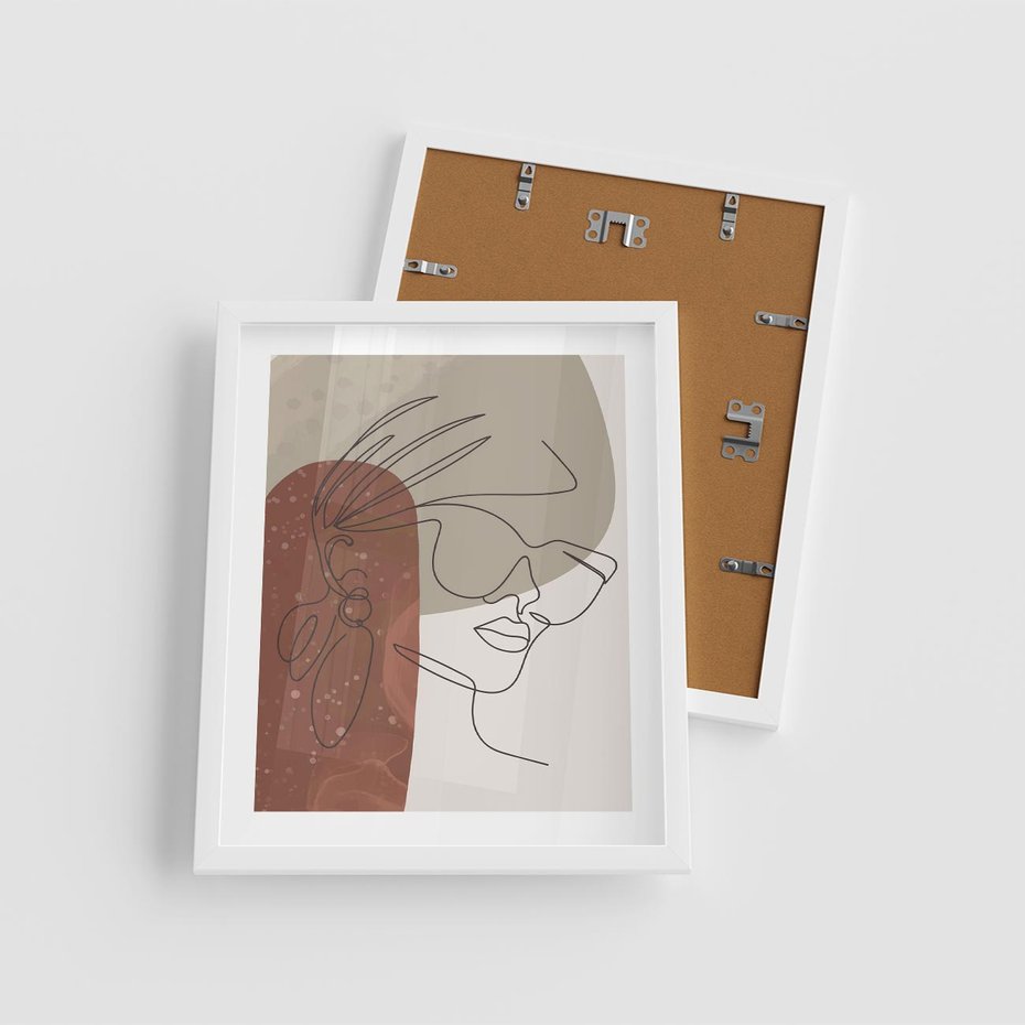 Plakat w ramie 40x50 - Kreatywność na Tle Plam - abstrakcyjna grafika, plamy - rama biała