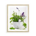 Plakat w ramie 40x50 - Kwiaty i zioła w restauracji - kwiaty, zioła - rama drewno