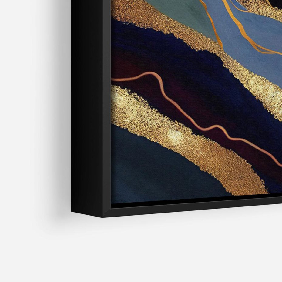 Obraz w ramie 70x50 - Sztorm malarskich emocji - marmur, abstrakcyjna grafika - rama czarna