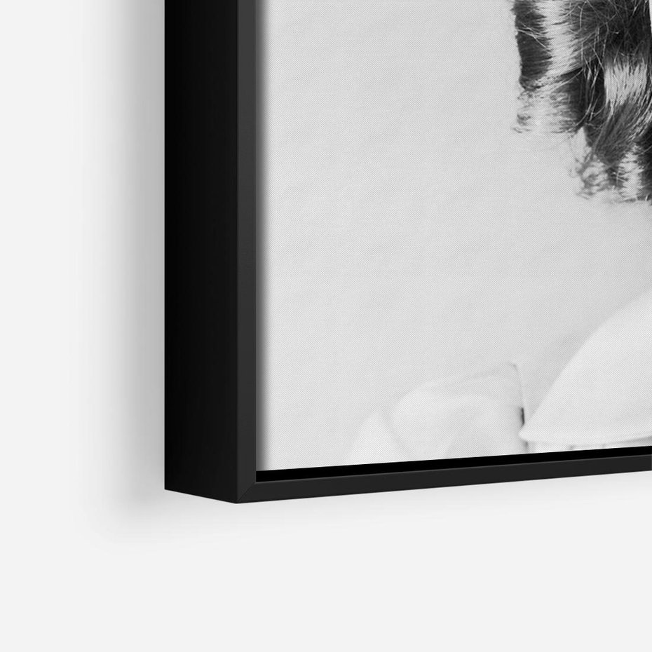 Obraz w ramie 70x50 - Pyszny Deser - retro zdjęcie, czarno białe - rama czarna