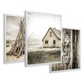 Zestaw obrazy w ramie 40x50 galeria - Chata, stara, retro, klamka - rama biała