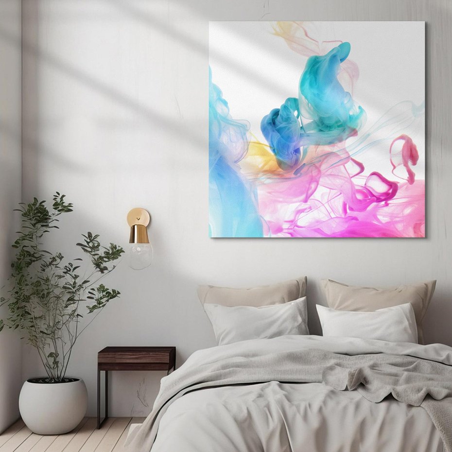 Obraz na płótnie 40x40 - Abstrakcyjne Pastelowe Piękno - abstrakcja, pastelowe