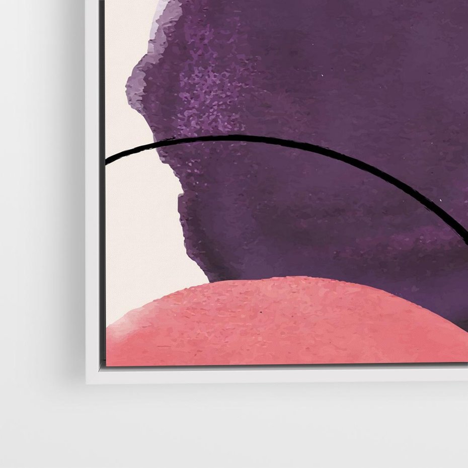 Obraz w ramie 80x80 - Migotliwe Widzenia - abstrakcyjne akwarelowe plamy, nieregularne linie - rama biała