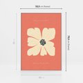 Obraz w ramie 50x70 - Malowane Kolorowe Echa - minimalistyczna grafika, biały kwiat na różowym tle - rama biała