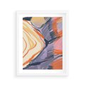 Plakat w ramie 40x50 - Pokreślony Świat - abstrakcyjne formy, odcienie pomarańczu i fioletu - rama biała