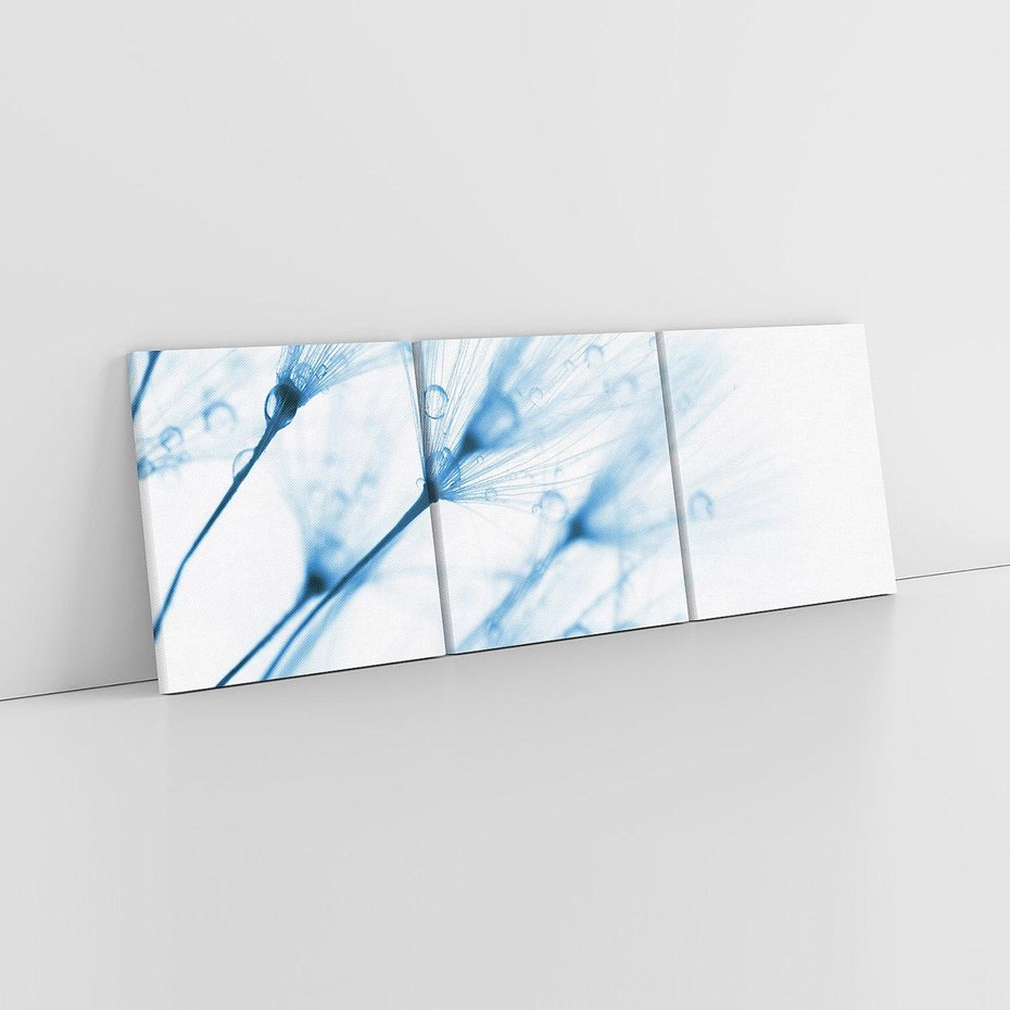 Obraz na płótnie 120x40 - Kwiat w kroplach wody - kwiat, krople