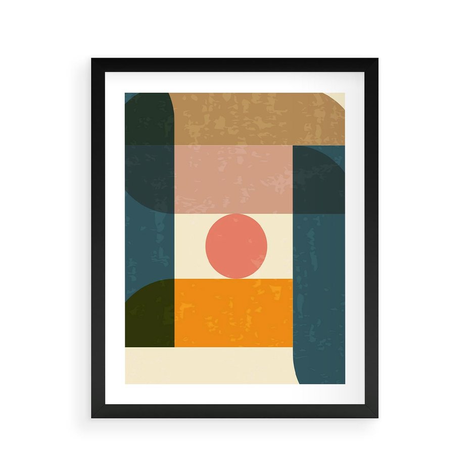 Plakat w ramie 40x50 - Geometryczna Ekspresja - geometria, plakat - rama czarna