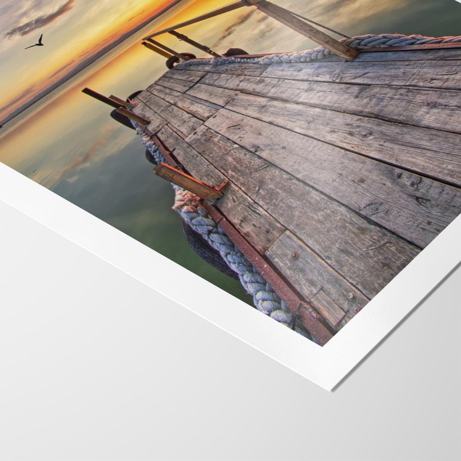 Plakat bez ramy 21x30 - Spokojny pomost nad jeziorem - pomost, jezioro