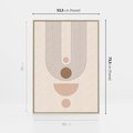 Obraz w ramie 50x70 - Strukturalne Kształty Postępu - boho plakat, minimalizm - rama drewno
