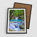Plakat w ramie 50x70 - Siła Rzeki i Urok Wodospadu - rzeka, wodospad - rama czarna