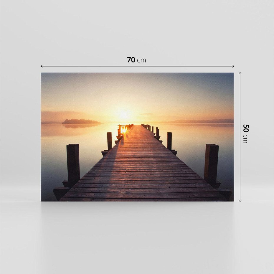 Obraz na płótnie 70x50 - Morze w blasku molo - morze, molo