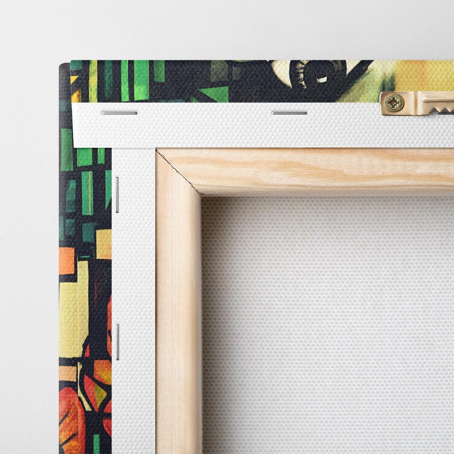 Obraz na płótnie 70x50 - Twarze na murze - twarz, graffiti