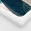 Plakat w ramie 30x40 - Nocne Widzenia - abstrakcyjna granatowa plama, akwarela - rama biała