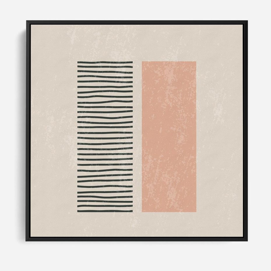 Obraz w ramie 50x50 - Przenikająca Kreatywność - nowoczesna sztuka, minimalizm - rama czarna