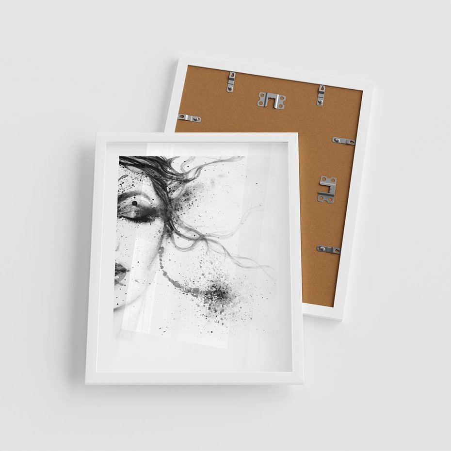 Plakat w ramie 40x50 - Eksplozja Kolorów - akwarela, abstrakcja - rama biała