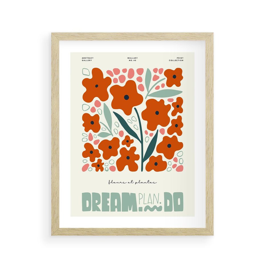 Plakat w ramie 40x50 - Abstrakcyjne Spektrum - kwiaty, abstrakcja - rama drewno