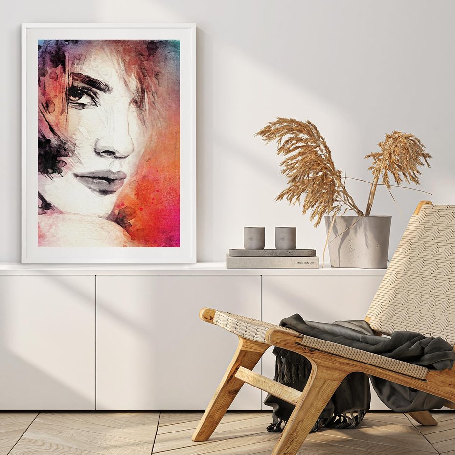 Plakat w ramie 40x50 - Kobieta w sztuce - portret, kobieta - rama biała