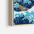 Obraz w ramie 120x80 - Wzburzone Morze - wielka fala w kaganawie, Hokusai - rama drewno