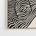 Obraz w ramie 70x100 - Harmonijne Kształty - abstrakcyjne ryciny, czarno biały - rama drewno