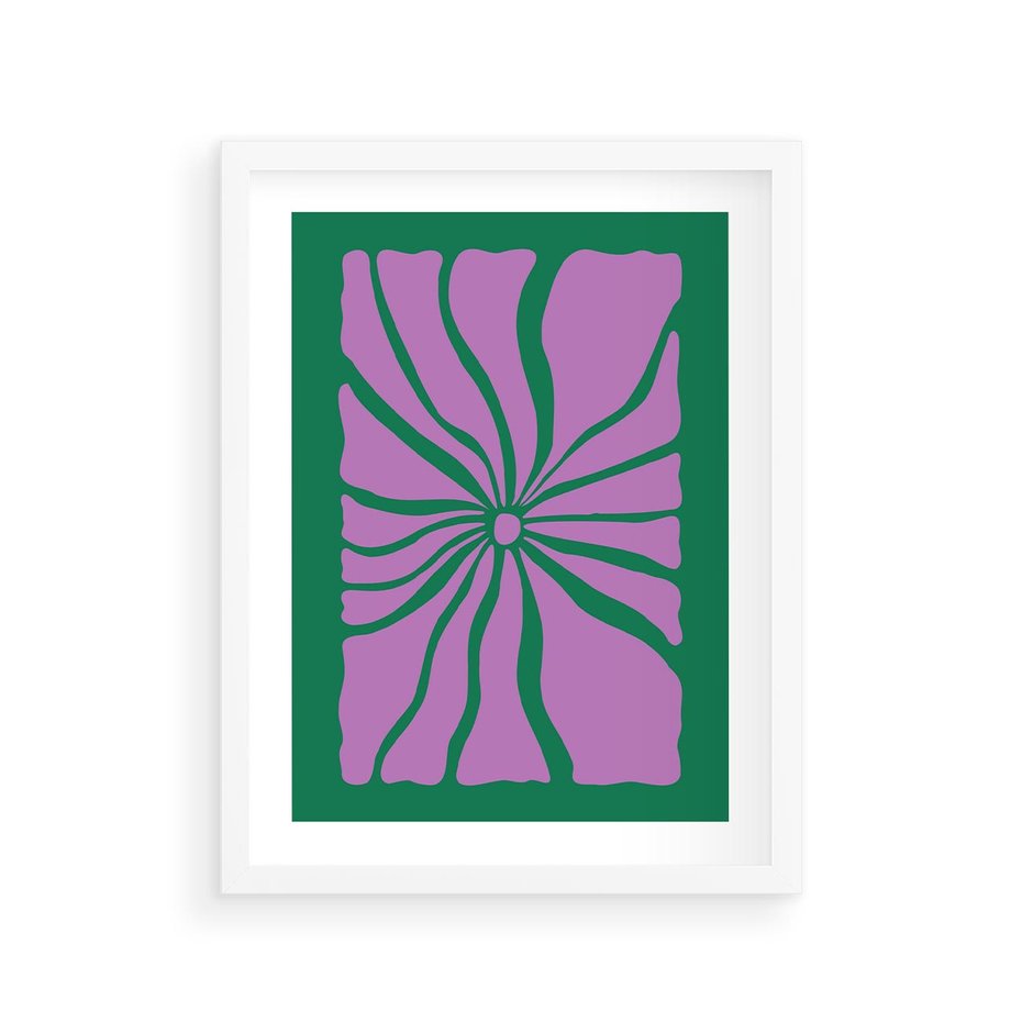 Plakat w ramie 30x40 - Bezczasowe Impresje - abstrakcyjny plakat, boho styl - rama biała