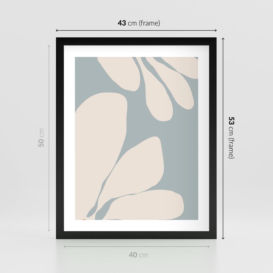 Plakat w ramie 40x50 - Pastelowe Marzenia Kwiatów - kwiaty, nowoczesne i minimalistyczne - rama czarna