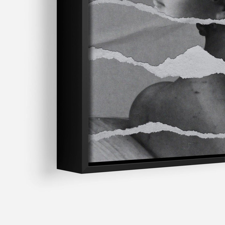 Obraz w ramie 50x50 - Kolaż z Antyczną Rzeźbą - antyczna rzeźba, kolaż ze zdjęć - rama czarna