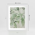 Plakat w ramie 30x40 - Jasnozielone Liście w Kompozycji - liście, jasna zieleń - rama biała