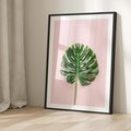 Plakat bez ramy 21x30 - Egzotyczna Roślinność - liście, monstera