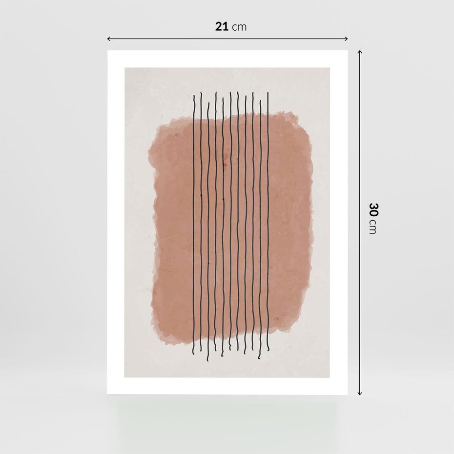 Plakat bez ramy 21x30 - Rozmyte Widzenia - abstrakcyjna akwarelowa plama, nieregularne kreski