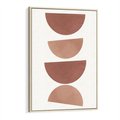 Obraz w ramie 70x100 - Abstrakcyjne Widzenia - abstrakcyjne geometryczne kształty, odcienie brązu i beżu - rama drewno