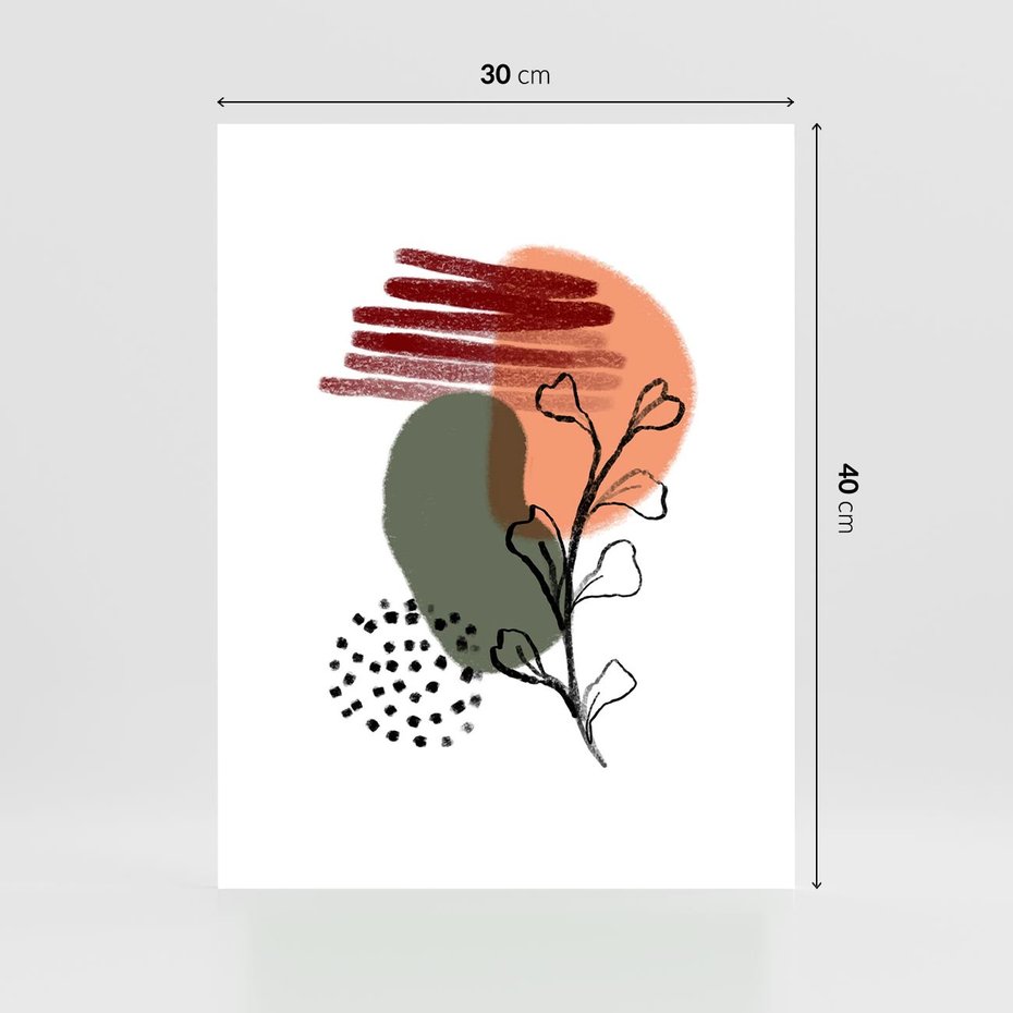 Plakat bez ramy 30x40 - Przenikające Widzenia - abstrakcyjna sztuka, liście