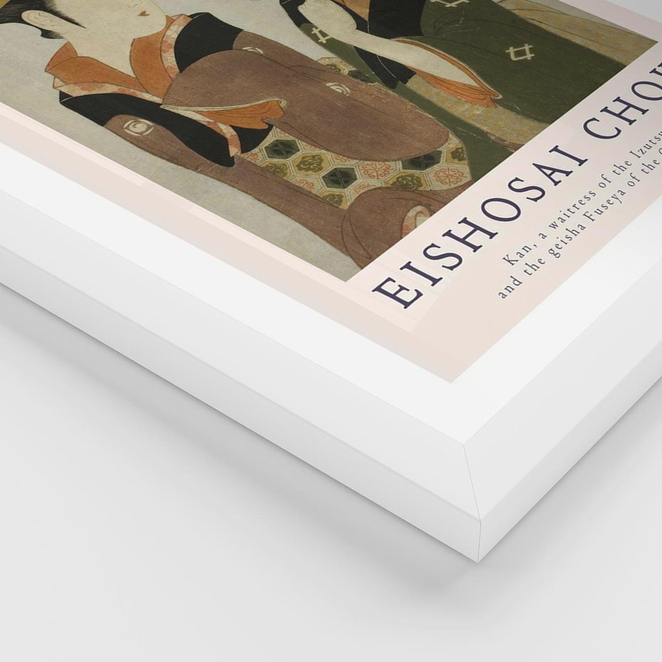 Plakat w ramie 30x40 - Reprodukcja Japońskiej Grafiki - eishosai choki, reprodukcja grafiki - rama biała