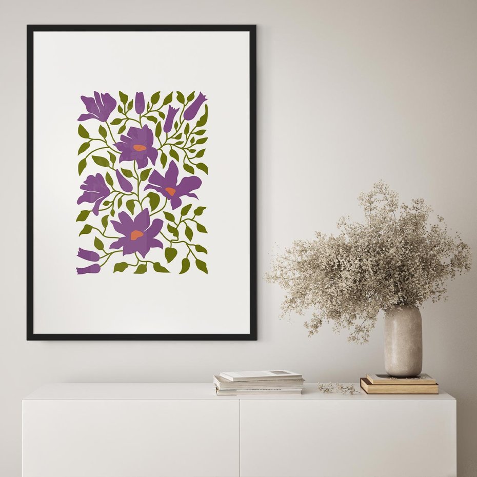 Plakat bez ramy 40x50 - Rozmyte Granice - kwiaty, kompozycja