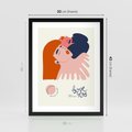Plakat w ramie 30x40 - Rondo melancholii - para zakochanych, graficzny obraz - rama czarna