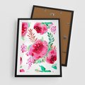 Plakat w ramie 50x70 - Delikatna Akwarela - kwiaty, akwarela - rama czarna