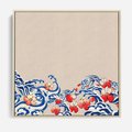 Obraz w ramie 50x50 - Japońska Harmonia: Falujące Kwiaty - japonia, orientalne kwiaty wiśni - rama drewno