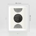 Plakat w ramie 30x40 - Tajemnicza Kompozycja - abstrakcyjne czarno białe formy, minimalizm - rama biała