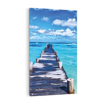 Obraz na płótnie 80x120 - Molo na Plaży Morza - molo, plaża