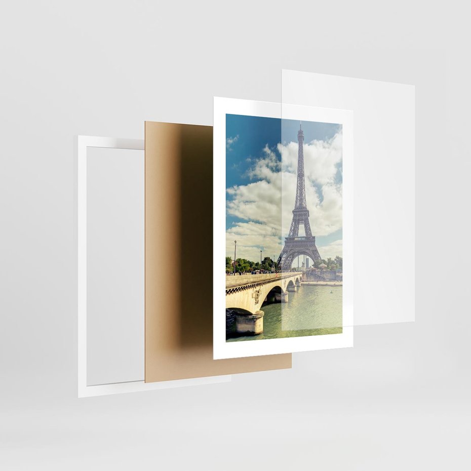 Plakat w ramie 30x40 - Wieża Eiffla - Ikona Paryża - wieża, Eiffla - rama biała