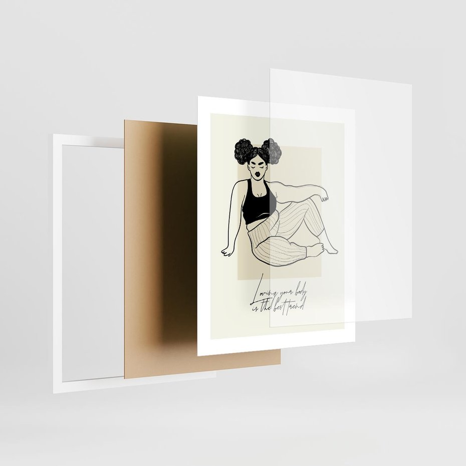 Plakat w ramie 40x50 - Kobieca Moc - nowoczesna sztuka kobieca, plakat - rama biała
