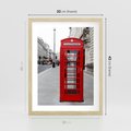 Plakat w ramie 30x40 - Londyńska budka w perspektywie - budka, Londyn - rama drewno