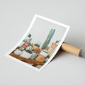 Plakat bez ramy 40x50 - Kaktusowa Galeria w Doniczkach - kaktusy w doniczkach, fotografia