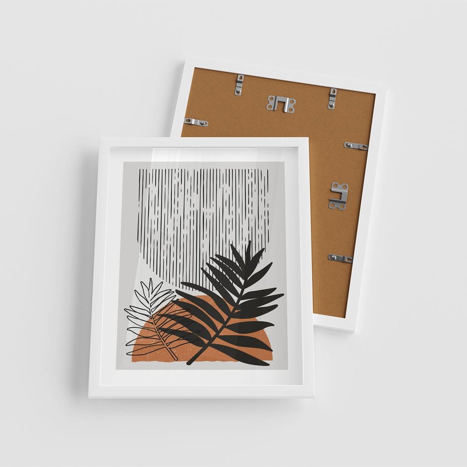 Plakat w ramie 40x50 - Sztuka Połączona - nowoczesna sztuka, modern - rama biała