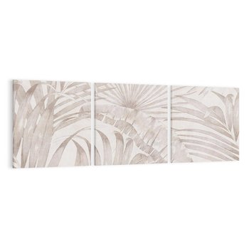 Obraz na płótnie 150x50 - Odsłonięte liściowe wspomnienia - monochromatyczne, kolory sepii