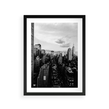 Plakat w ramie 50x70 - Wibracje Miejskiego Życia - miasto, wieżowce - rama czarna